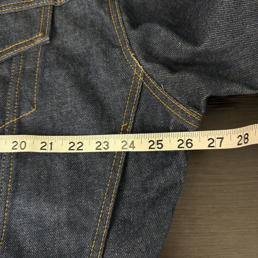 Vintage Levi's Jacket Mens Large Denim Biker Trucker Blue Button Front 90s Vtg